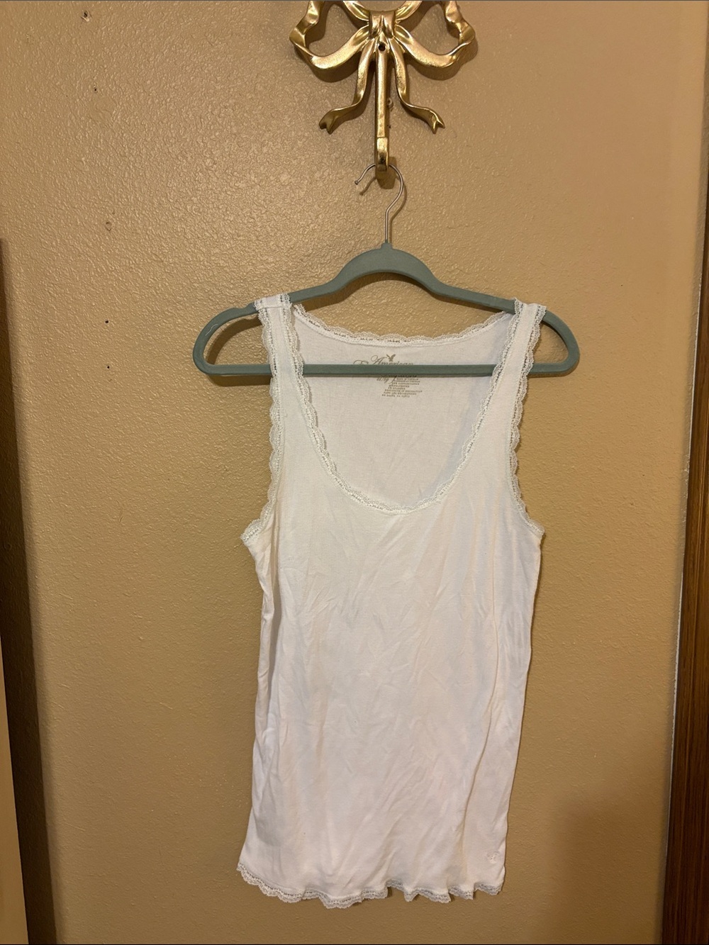 American Eagle Outfitters White Lace-Trim Camisole Tank